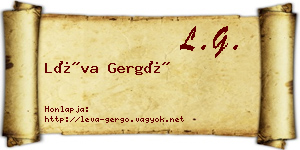 Léva Gergő névjegykártya